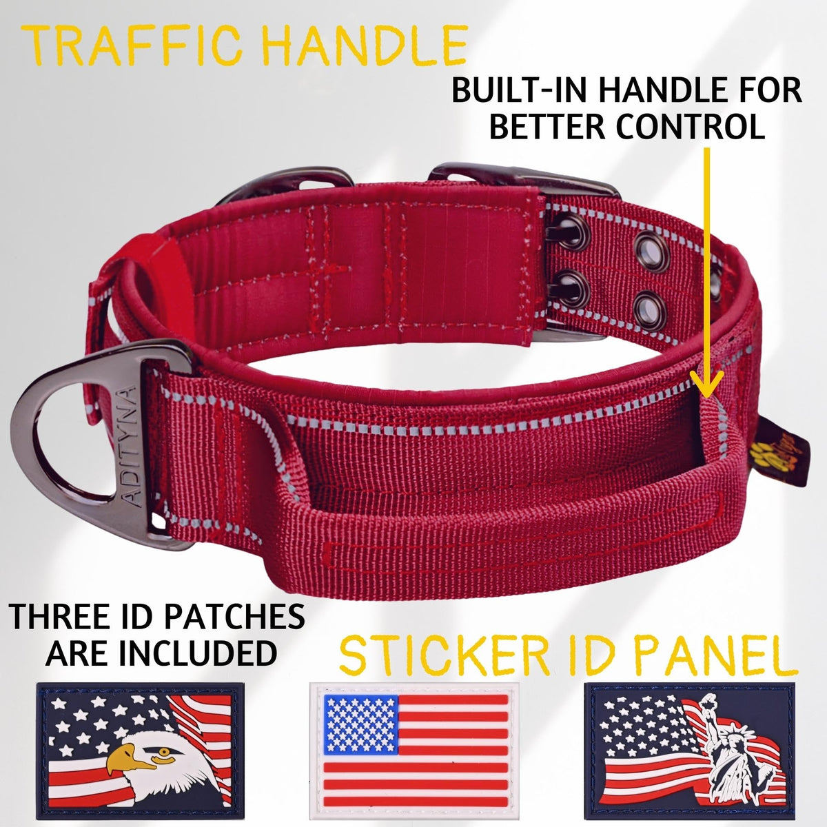 ADITYNA Animal Collar in Extra-Large: Fit 24-30" Neck, Burgundy