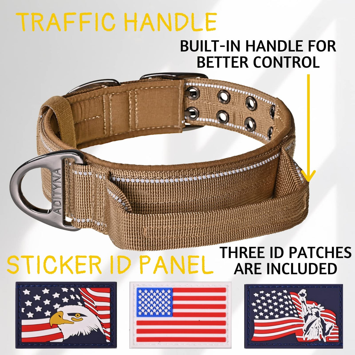 ADITYNA Animal Collar in Extra-Large: Fit 24-30" Neck, Coyote Brown