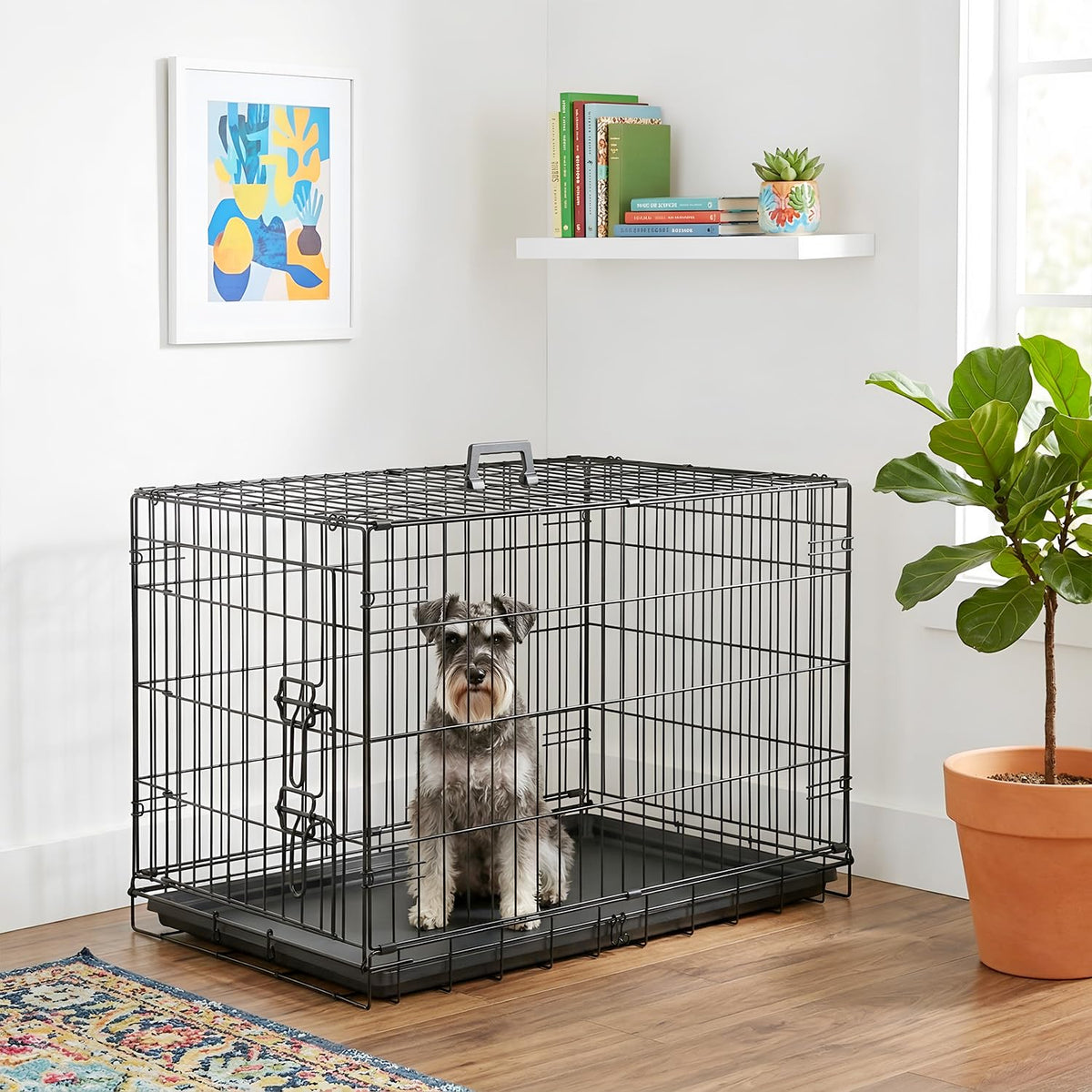 FDW Animal Cage in 30.0"L x 18.0"W x 20.0"H, Dark Black