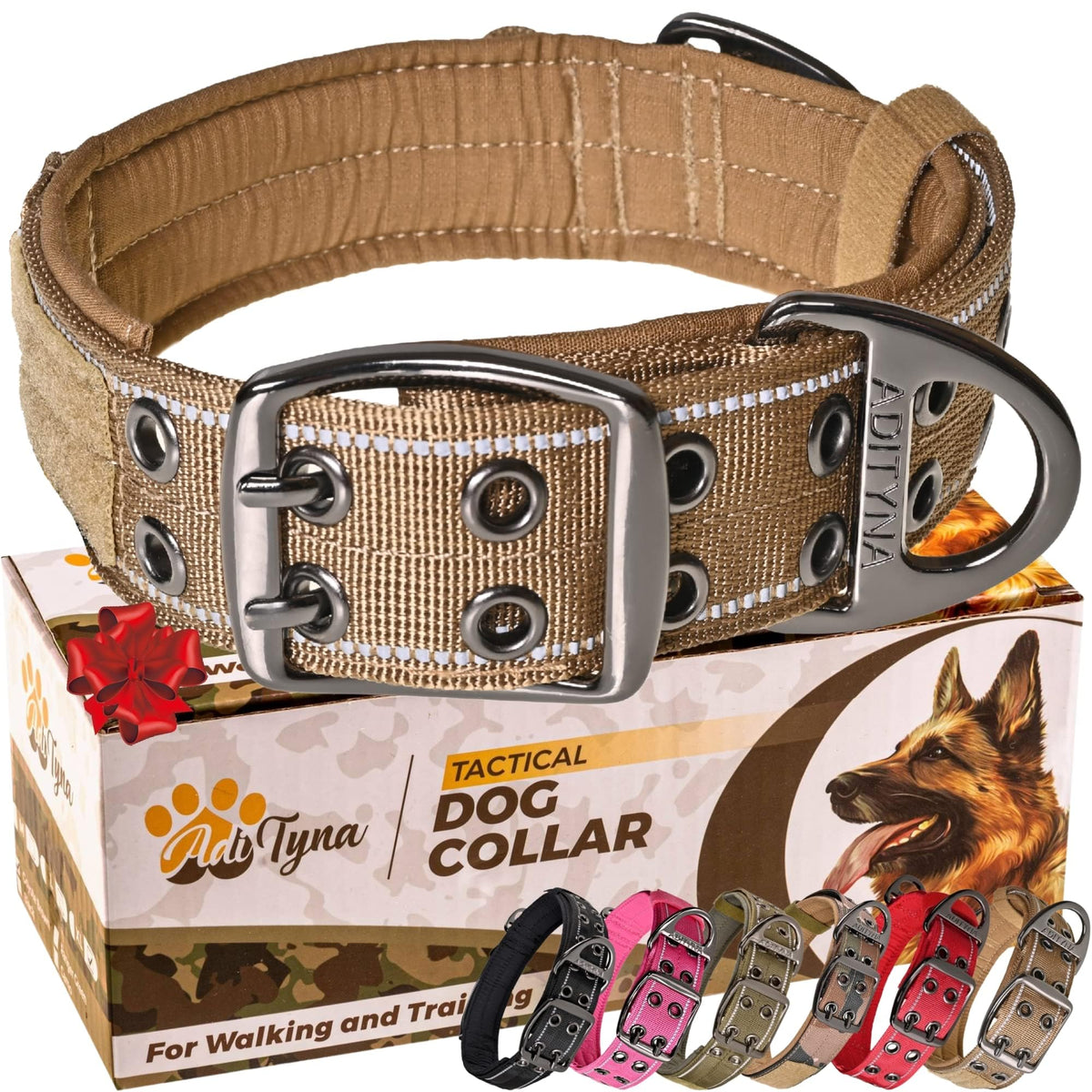 ADITYNA Animal Collar in Large: Fit 18-23" Neck, Coyote Brown