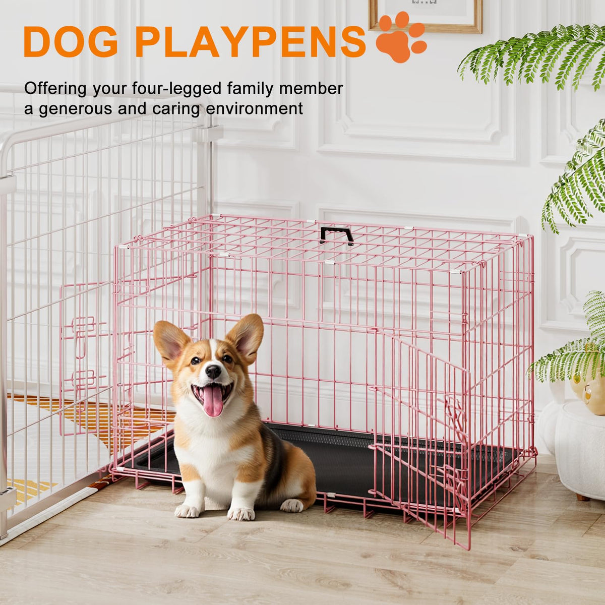 FDW Animal Cage in 30.0"L x 18.0"W x 20.0"H, Pink