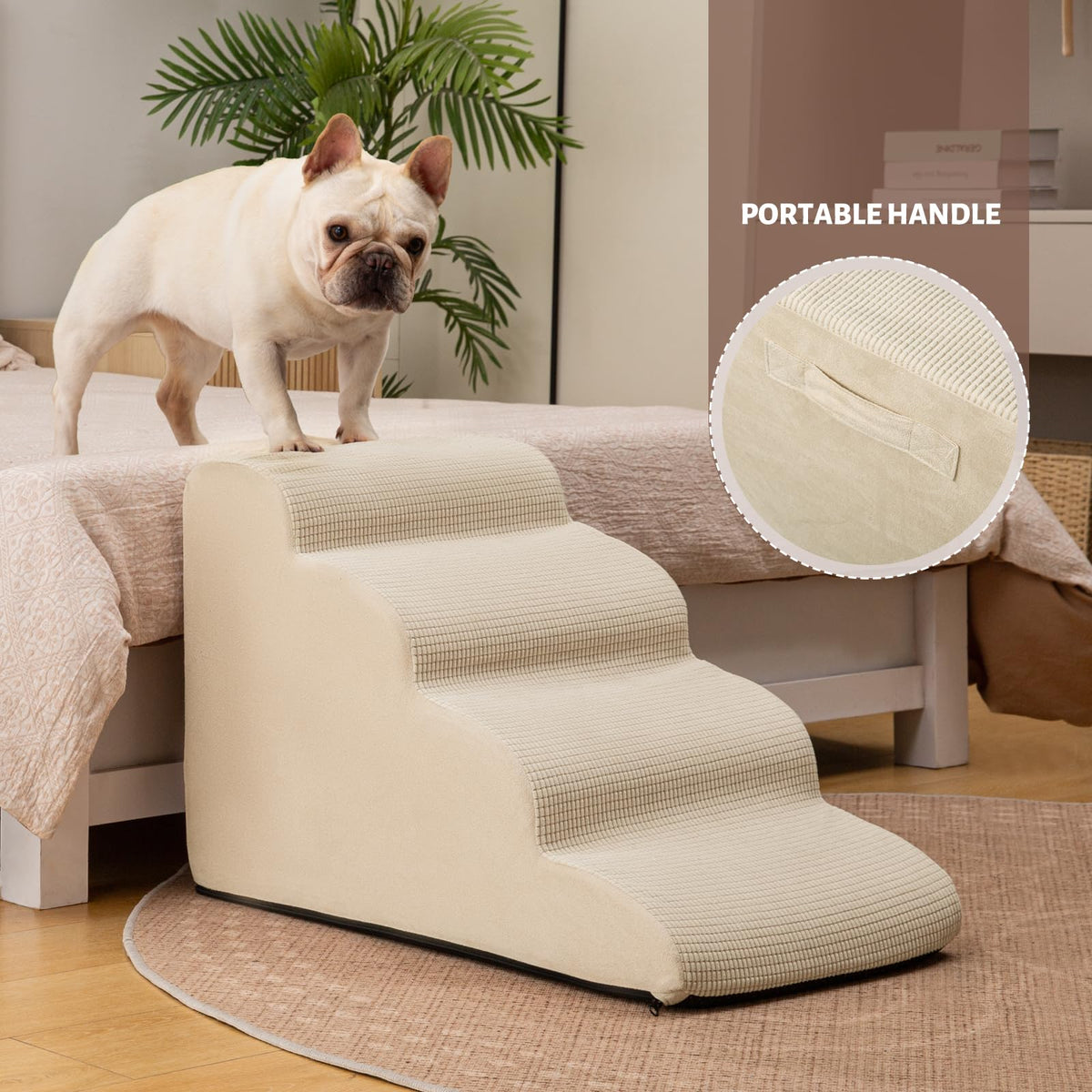 aodisman Animal Stair in Standard 4-Step 17.4"H, Beige