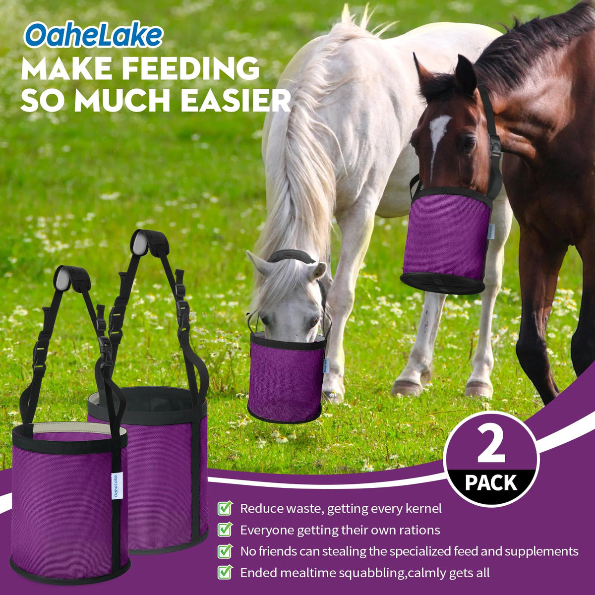 OAHELAKE Pet Supplies in Universal, 2 Pcs Purple