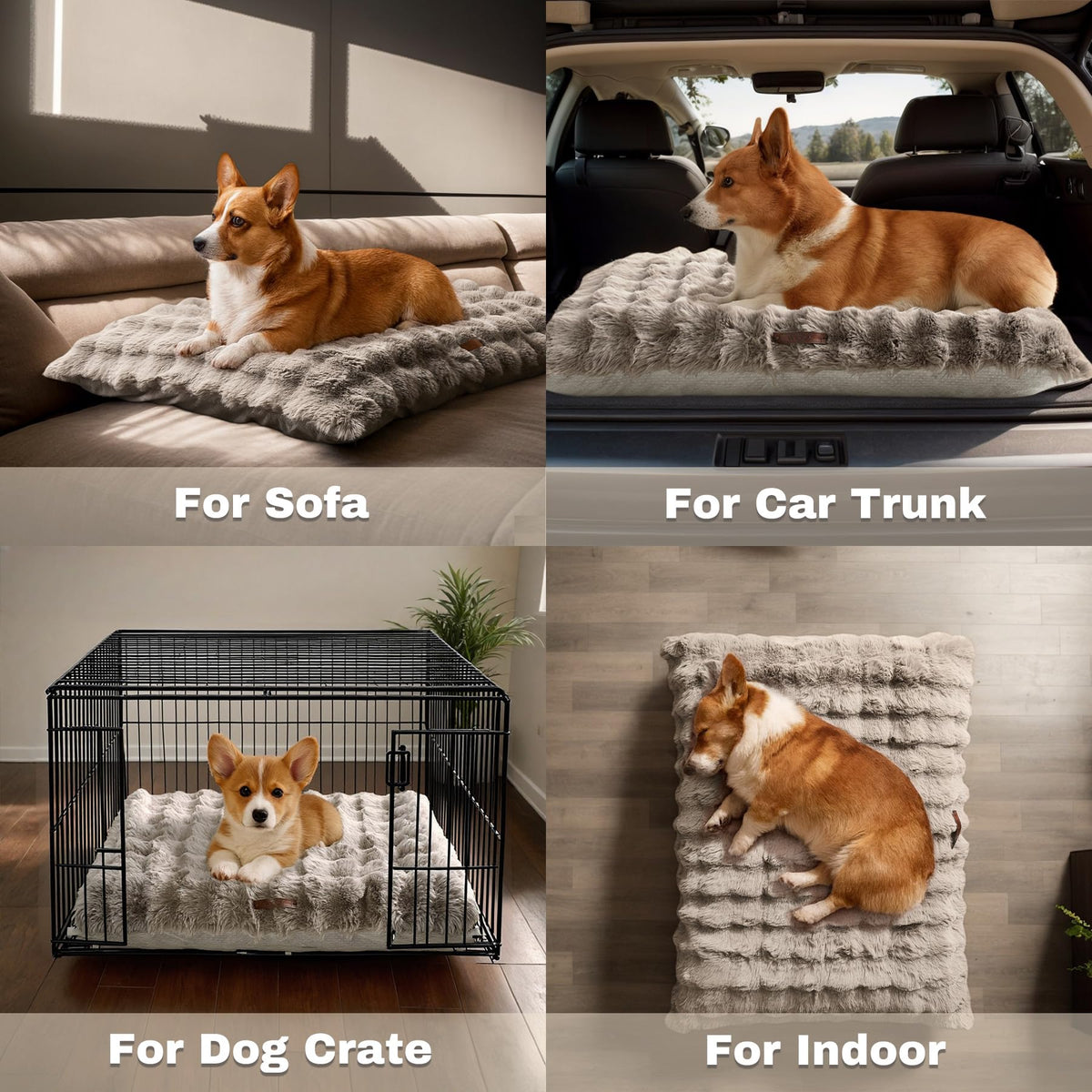 WDCOZY Pet Bed Mat in Medium（29"x21"), Fluffy-Beige
