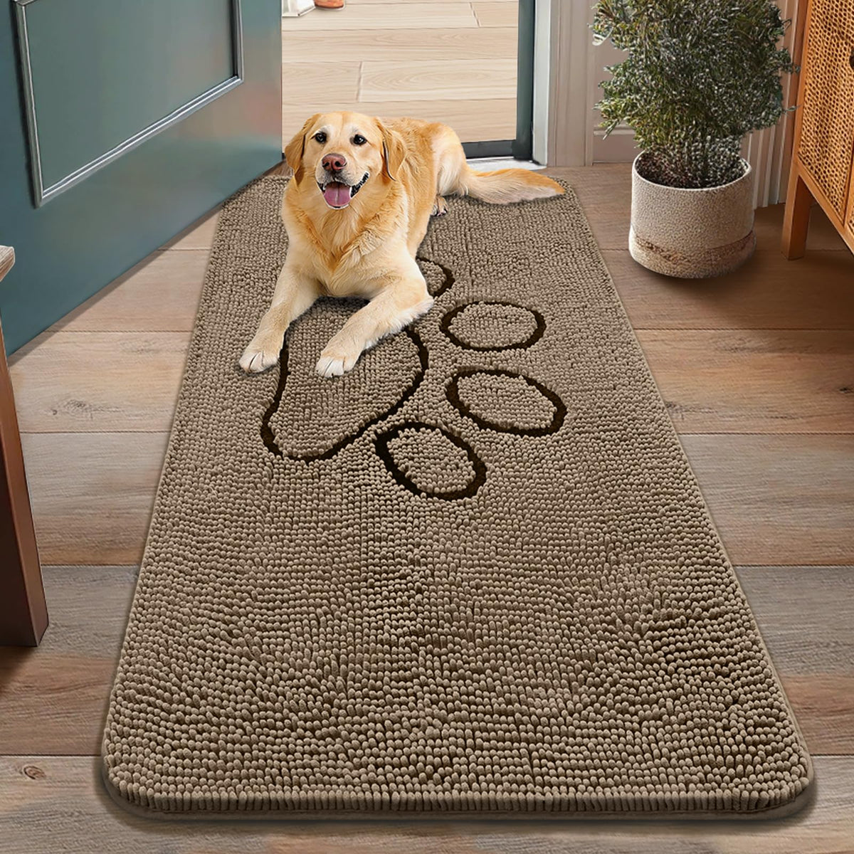 Smiry Rug in 48"X30", Camel and Black
