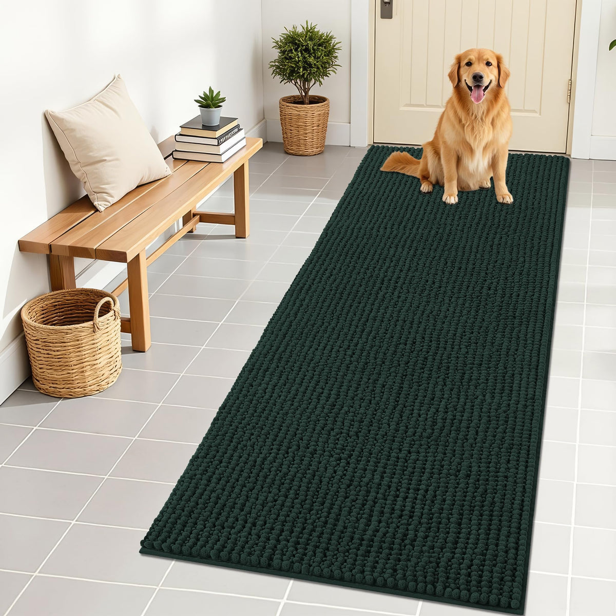 OLANLY Pet Bed Mat in 70" X 24", Blackish Green