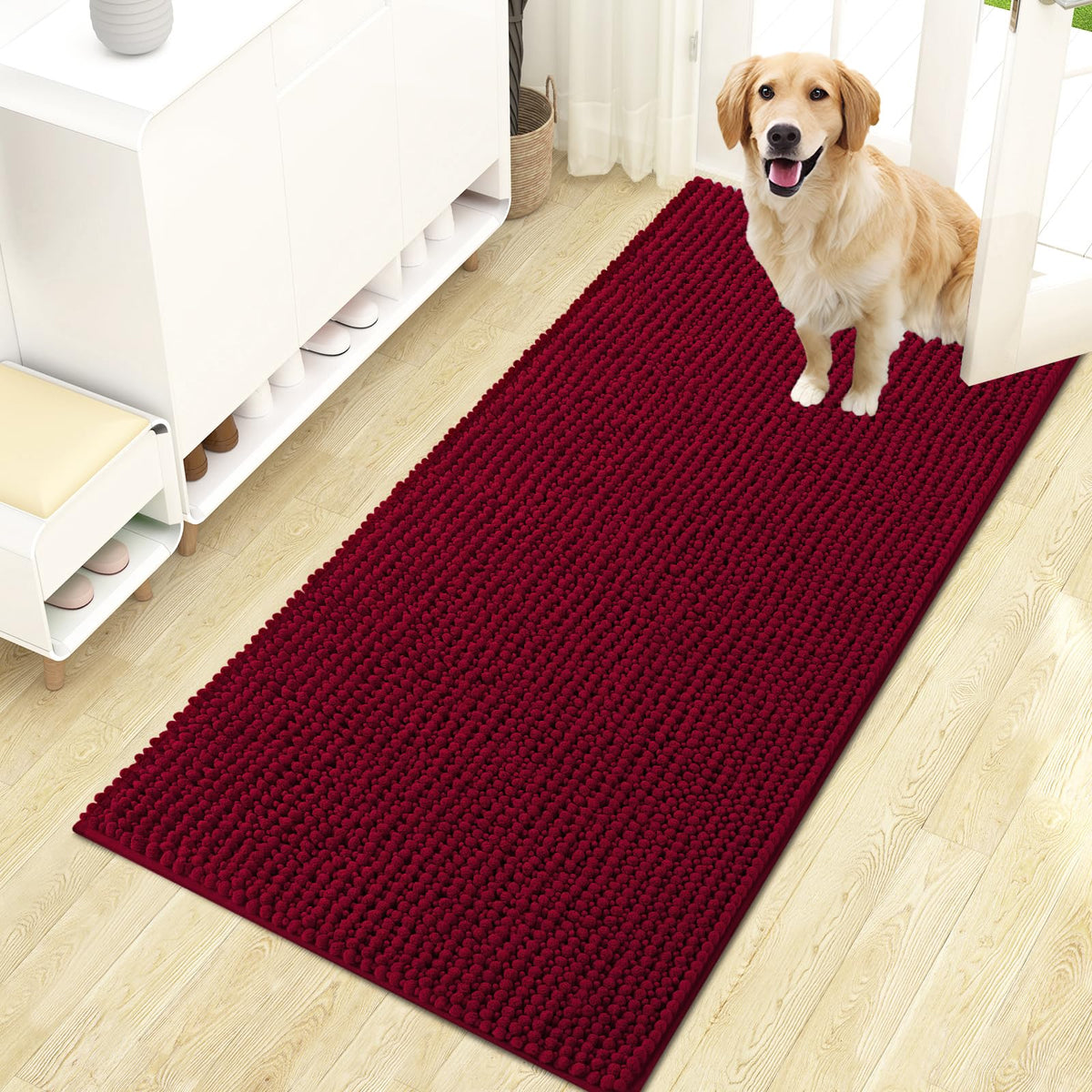 OLANLY Pet Bed Mat in 47" X 24", Burgundy