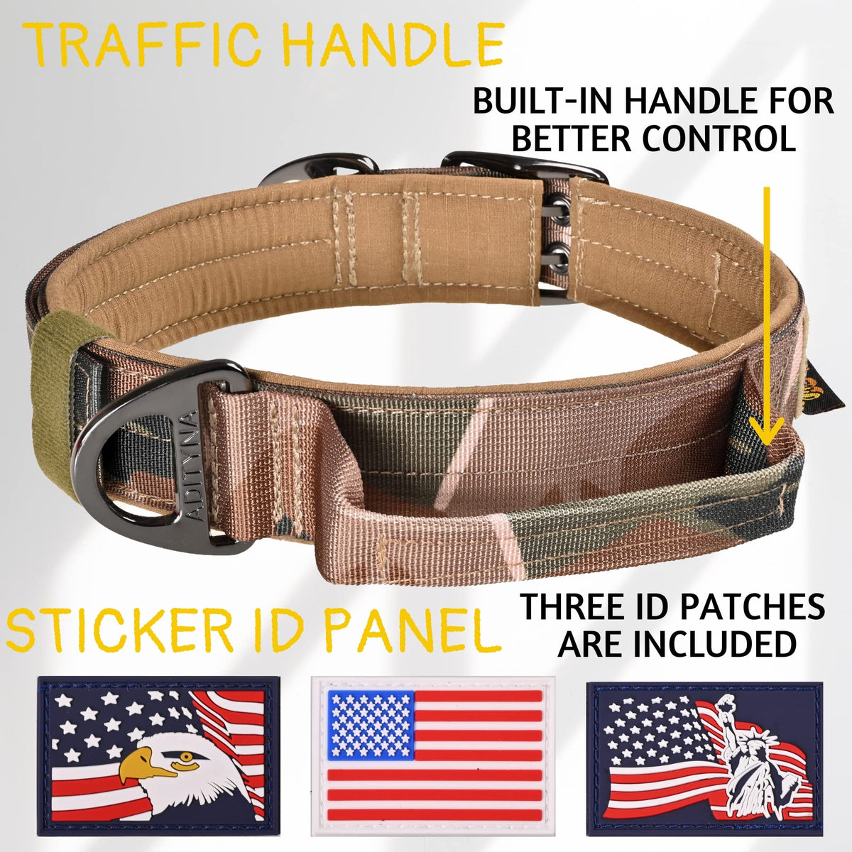 ADITYNA Animal Collar in Medium: Fit 15-19" Neck, Camo