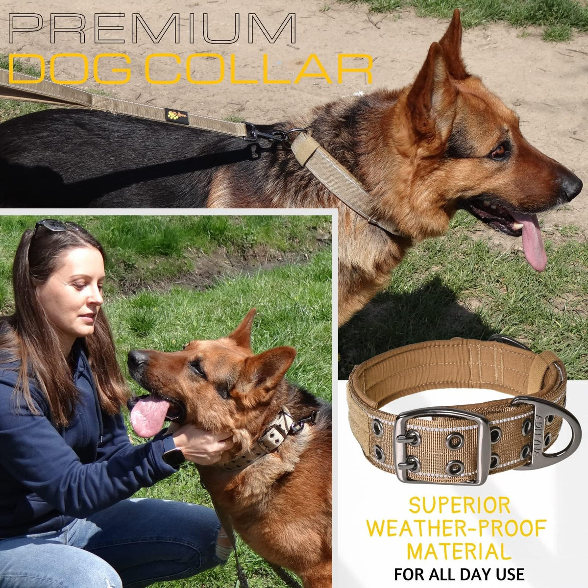 ADITYNA Animal Collar in Large: Fit 18-23" Neck, Coyote Brown