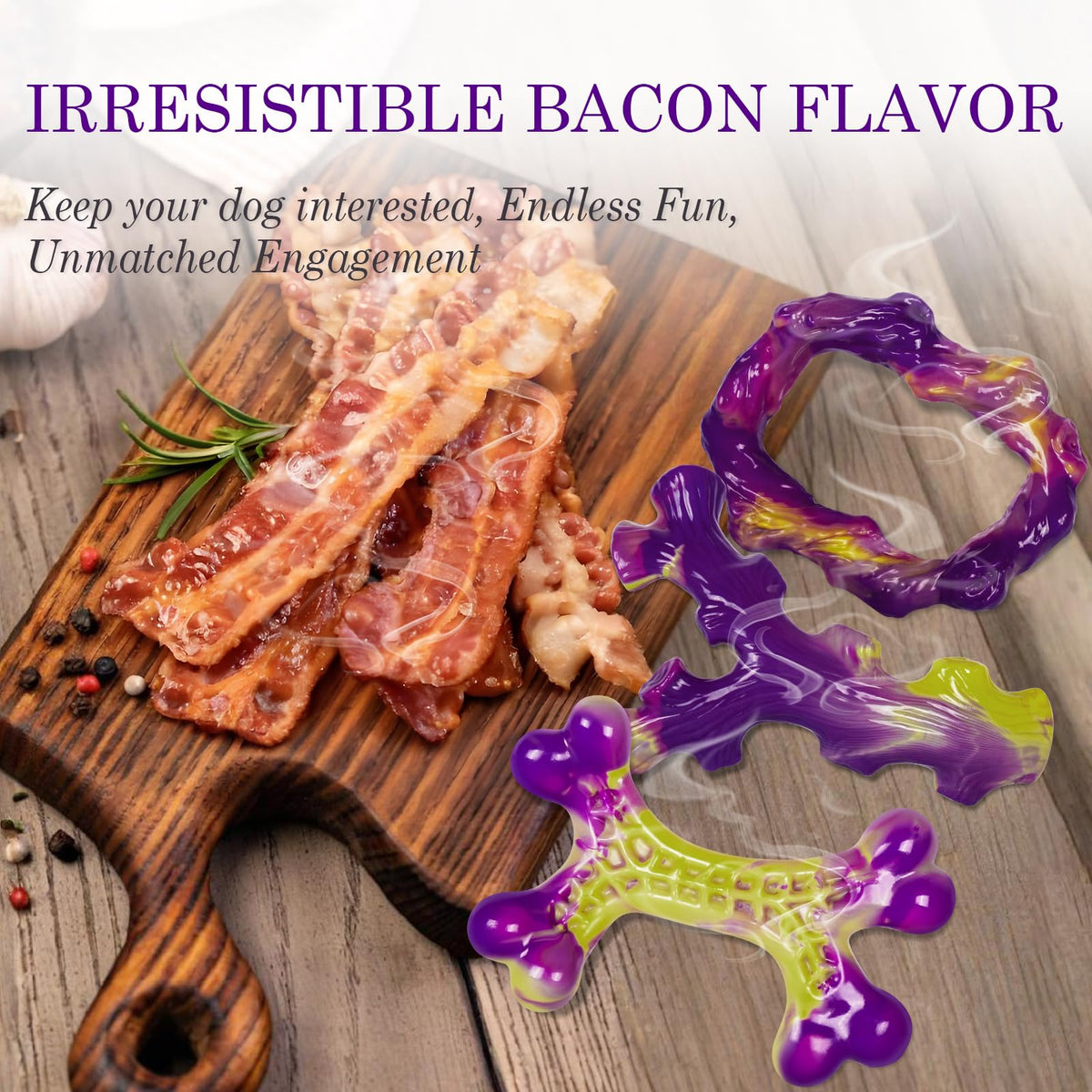 Frienhund Pet Toy in 3 Pack, Purple