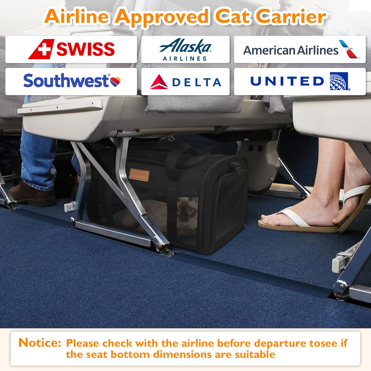 Petux Animal Carrier in 17.0"L x 11.0"W x 9.5"H, Light Black