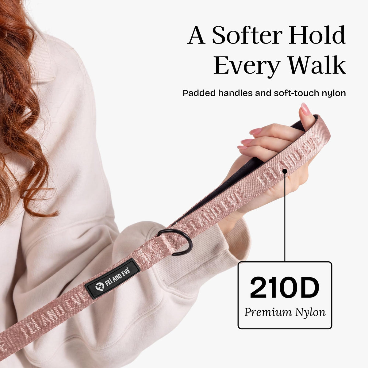 Fei and Eve Leash in 4FT, Blush