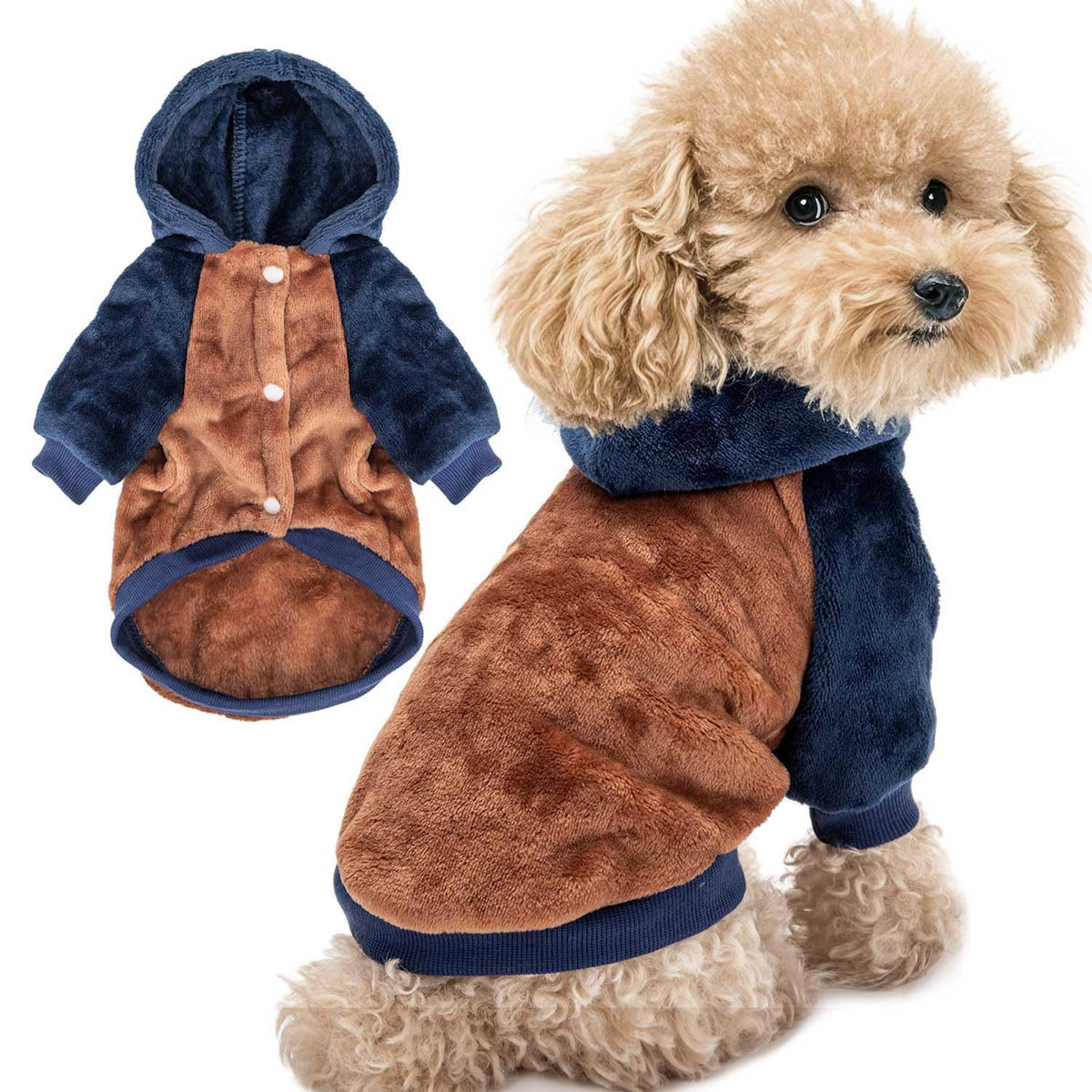 FABRICASTLE Pet Apparel in XX-Small, Camel-Navy