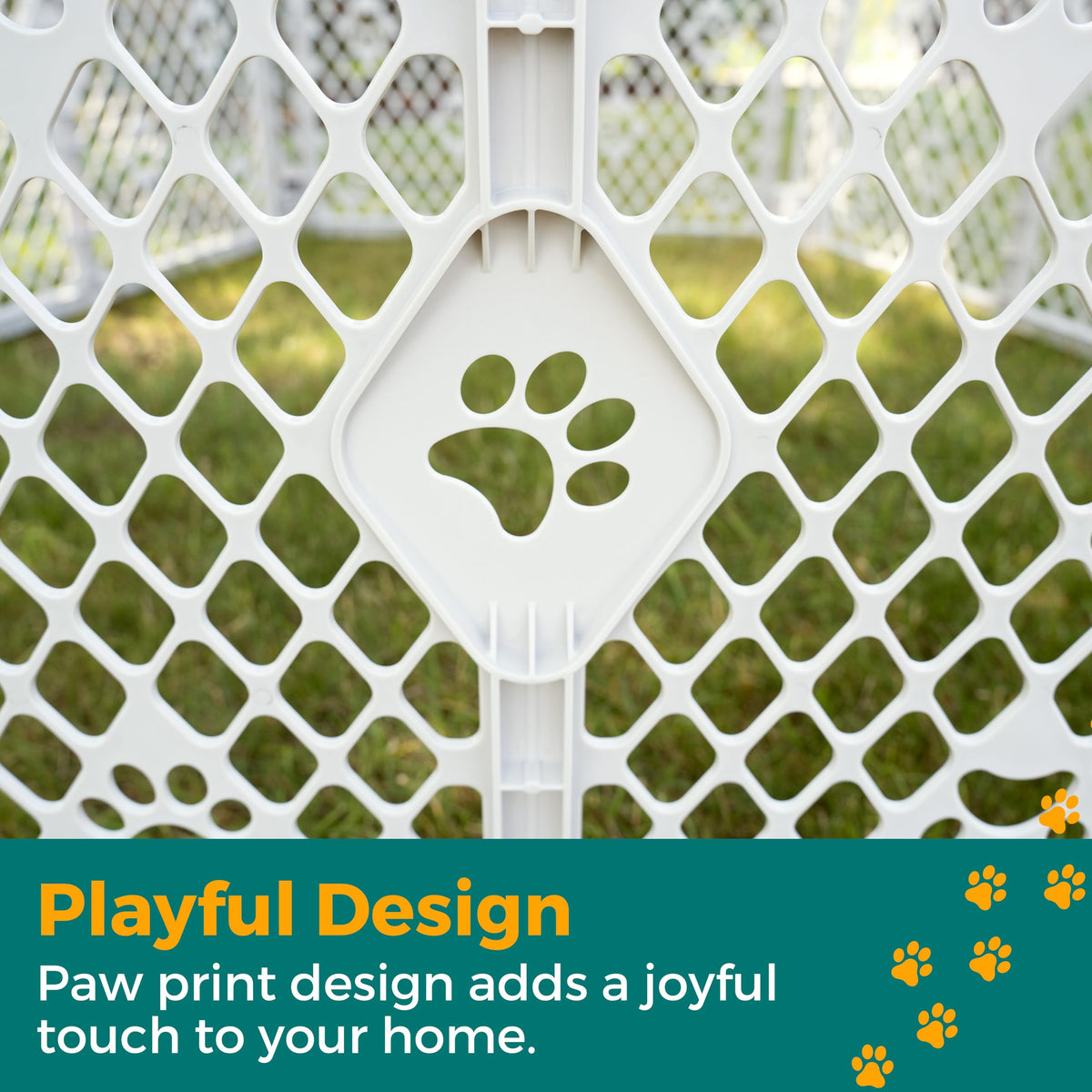 MYPET Pet Playpen in 6-Panel, Light Gray