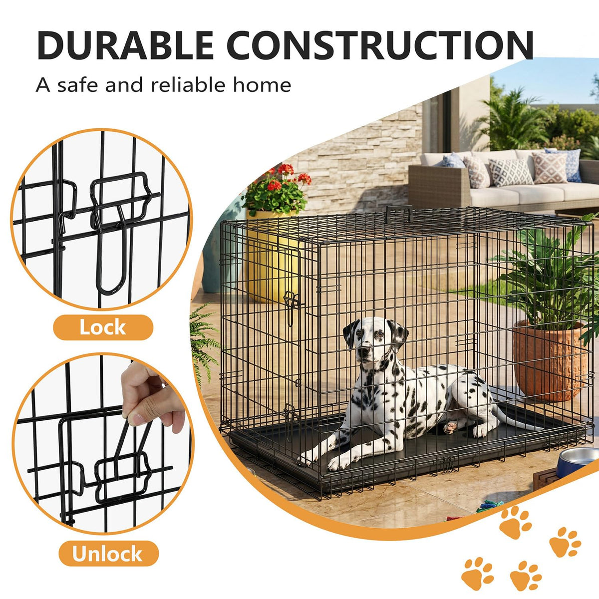 FDW Animal Cage in 48.0"L x 29.0"W x 31.0"H, Dark Black