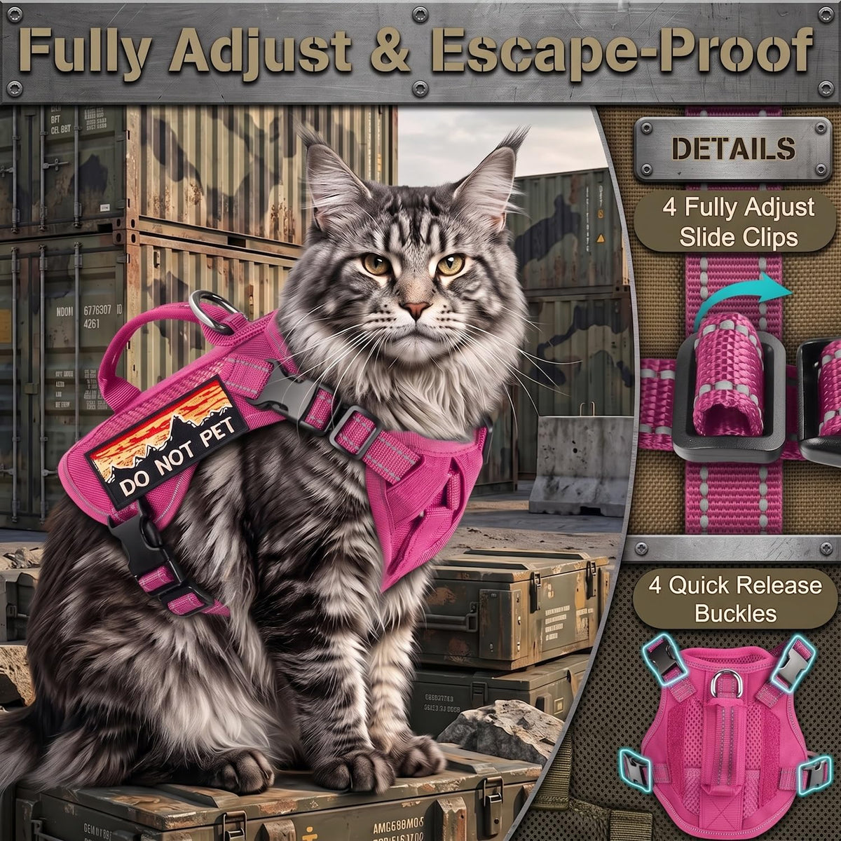 nanappice Animal Harness in Large, Pink
