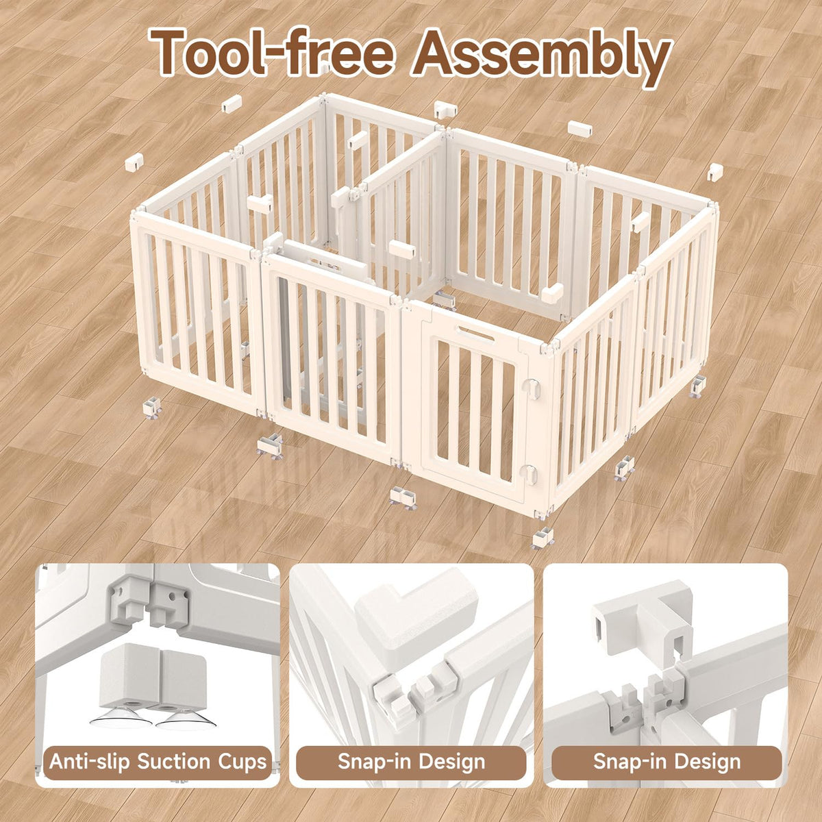 everfront Pet Playpen in 30", White