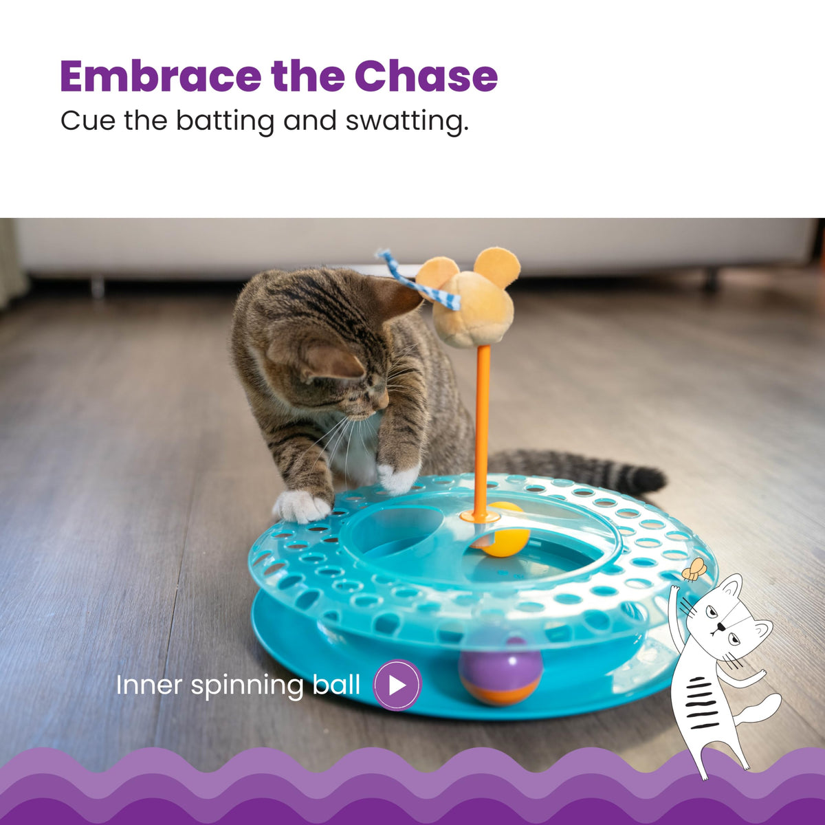 Catstages Pet Toy in One-Size, Cheese Chase