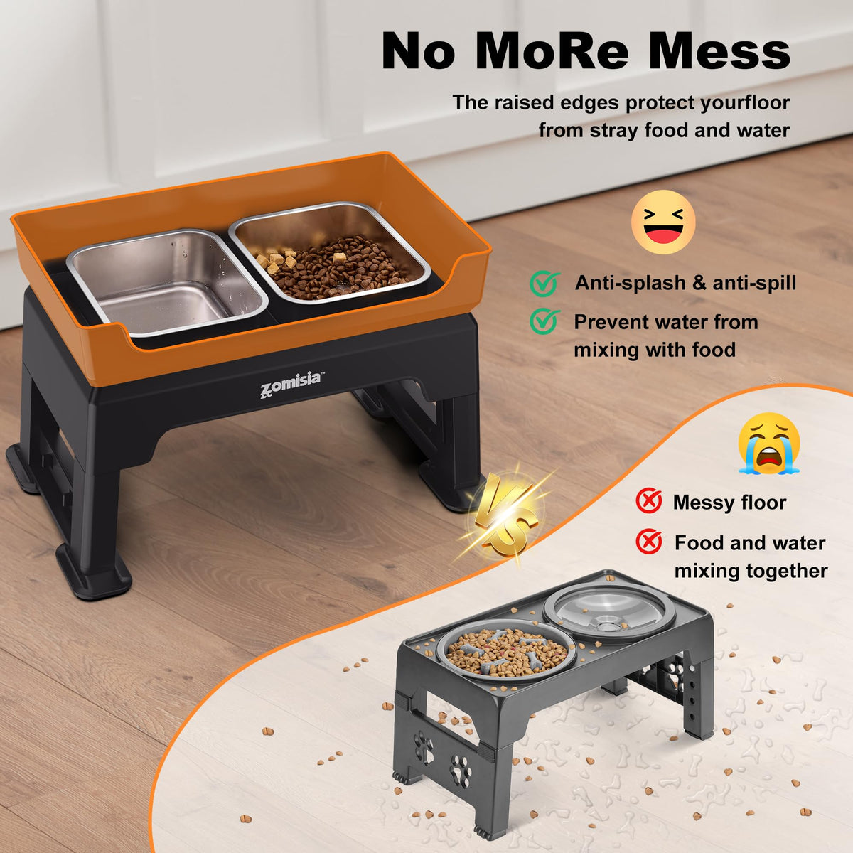 ZOMISIA Pet Feeder in 1.6L, Black