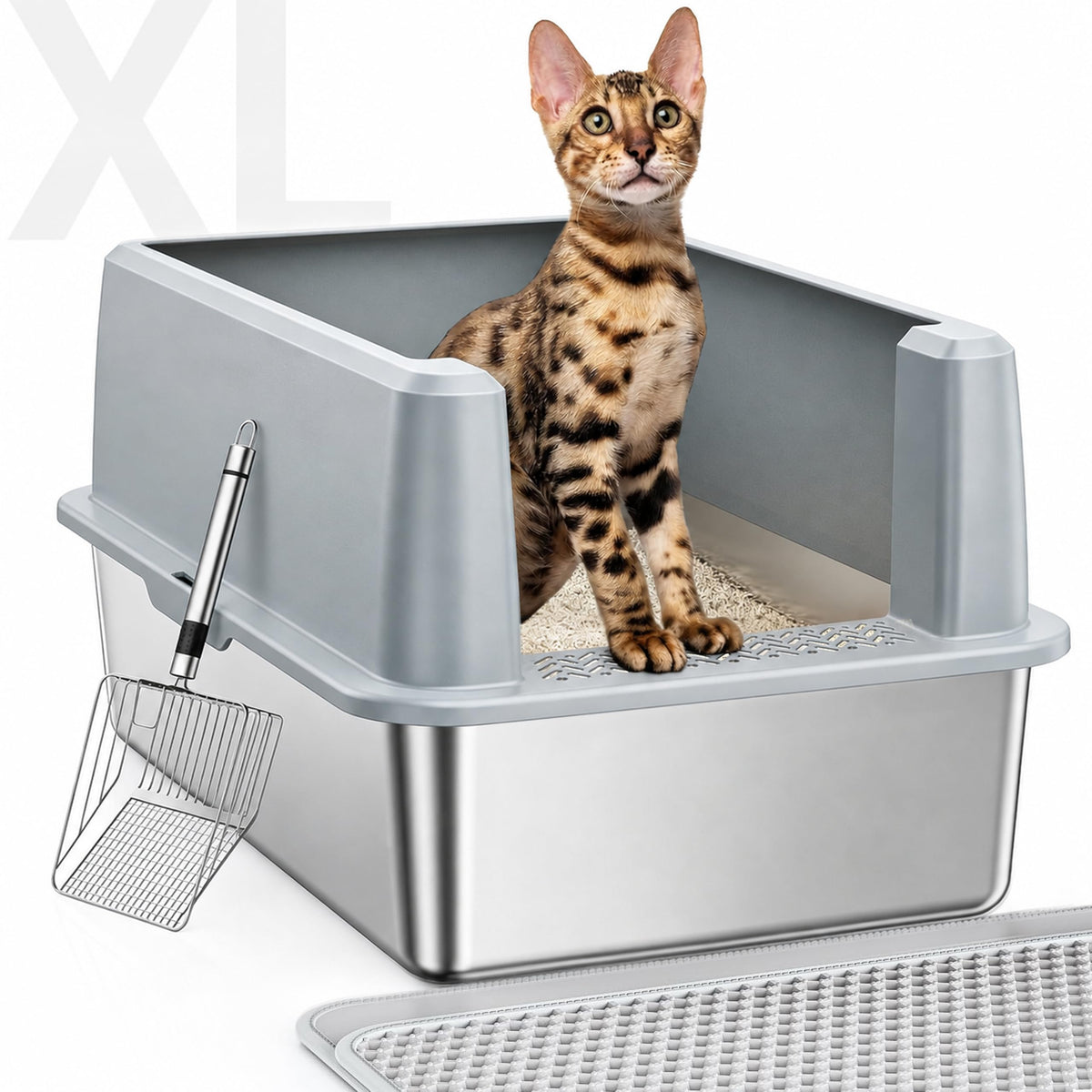 WoofiGo Litter Box in XL Extra Large, 22- Gray (Pack of 1)