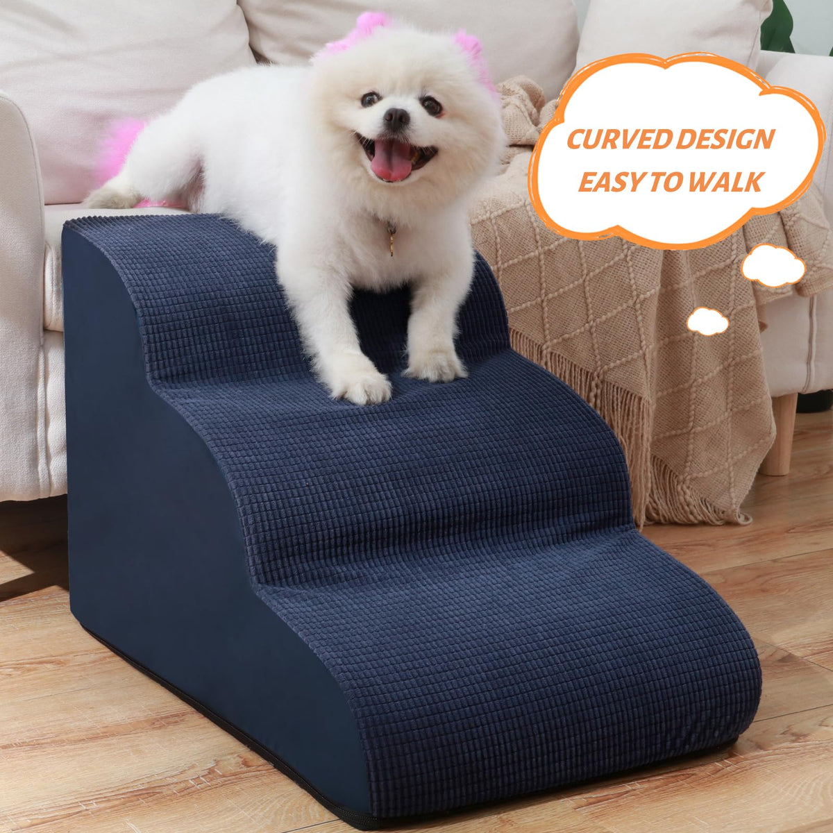 aodisman Animal Stair in Standard 3-Step 15.7"H, Blue