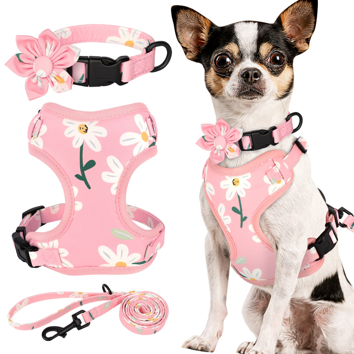 Beirui Animal Harness in XXS:Fit 2-6 lbs, Pink