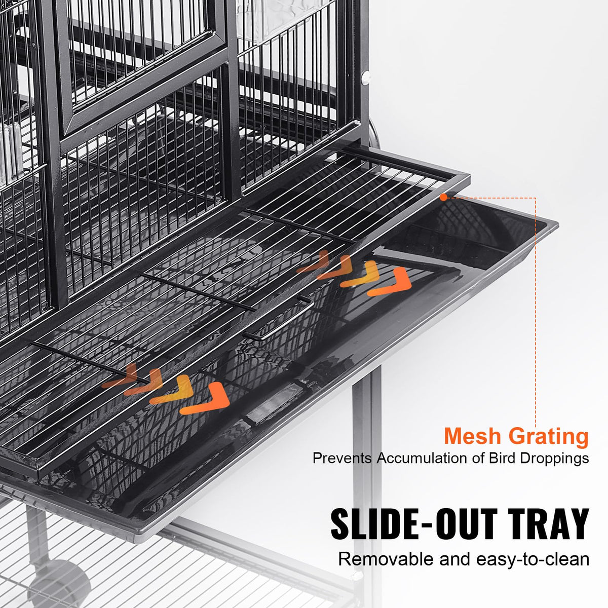 VEVOR Animal Cage in 24.0"L x 16.9"W x 54.0"H, Black