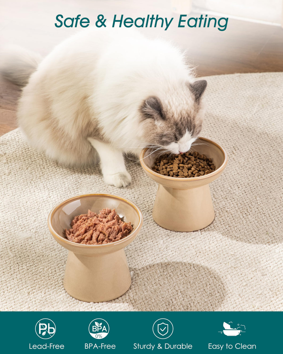vancasso Pet Feeder in Brown