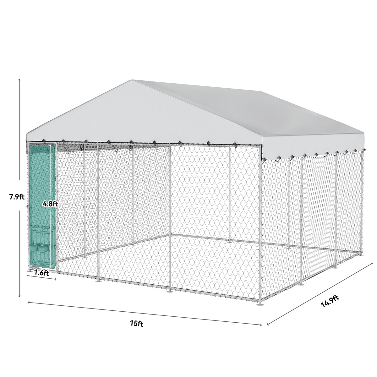 DWVO Animal Cage in 14.7 x 14.7 FT, Silver