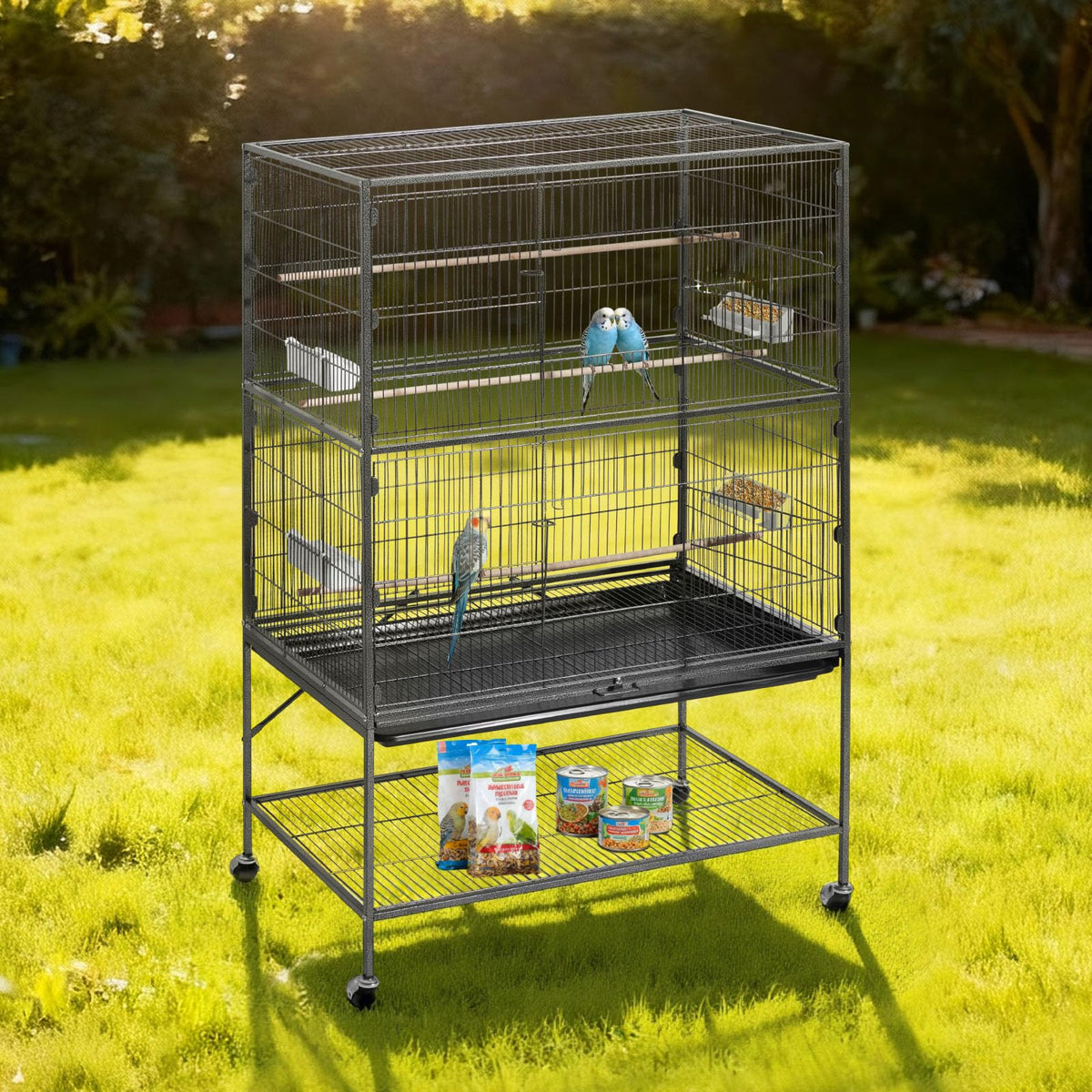 VEVOR Animal Cage in 36.6"L x 22.8"W x 59.5"H, Black