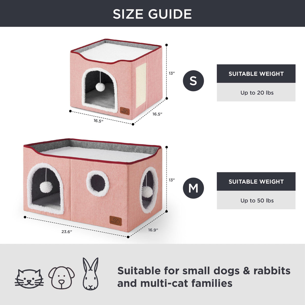 Bedsure Pet Activity Structure in Widen, Pink
