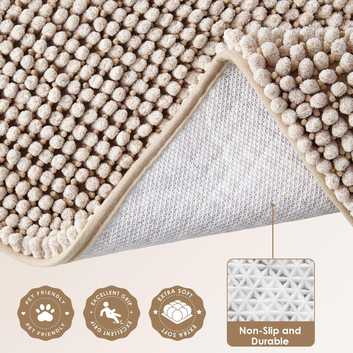 EHEYCIGA Pet Bed Mat in 24x16inch, Beige