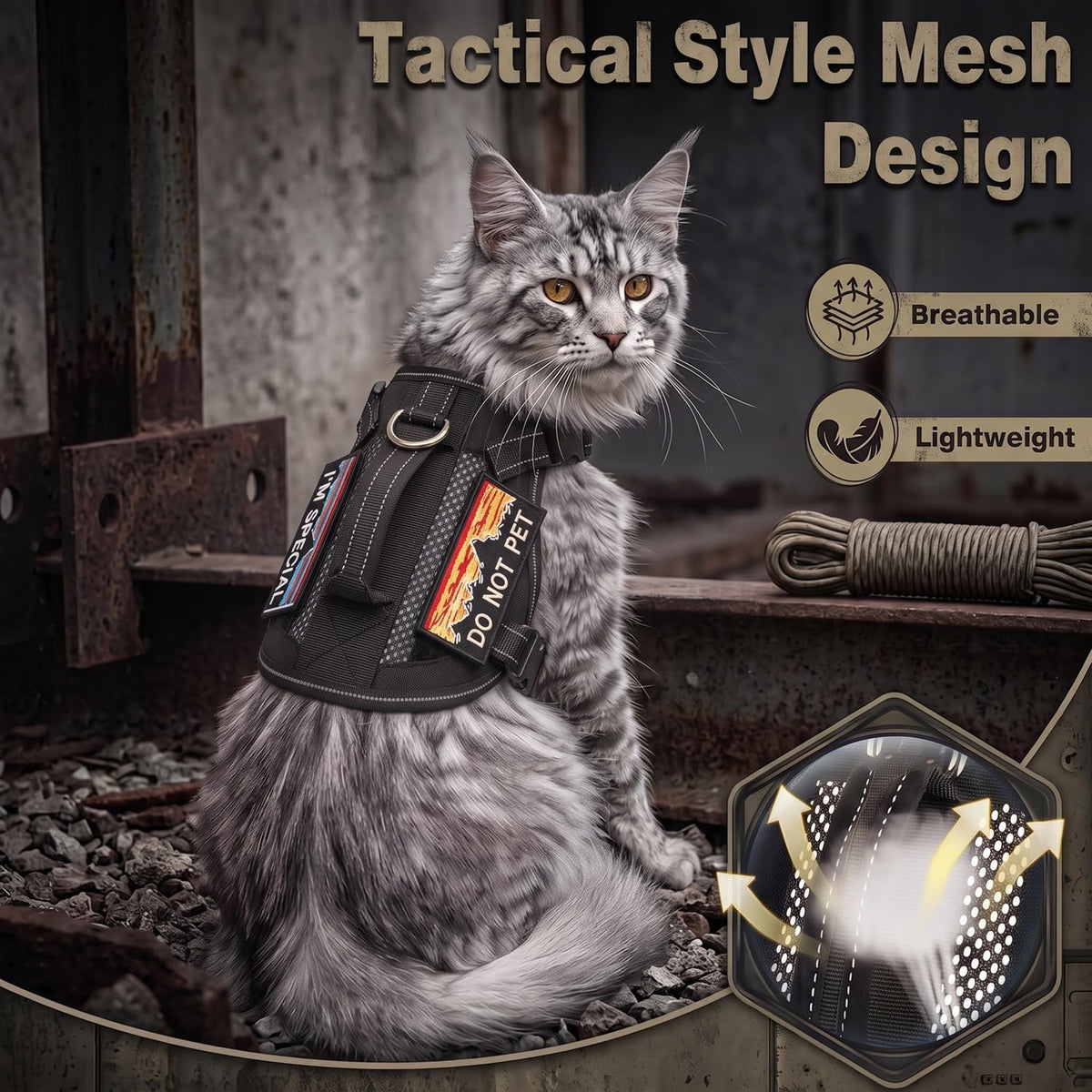 nanappice Animal Harness in Large, Black