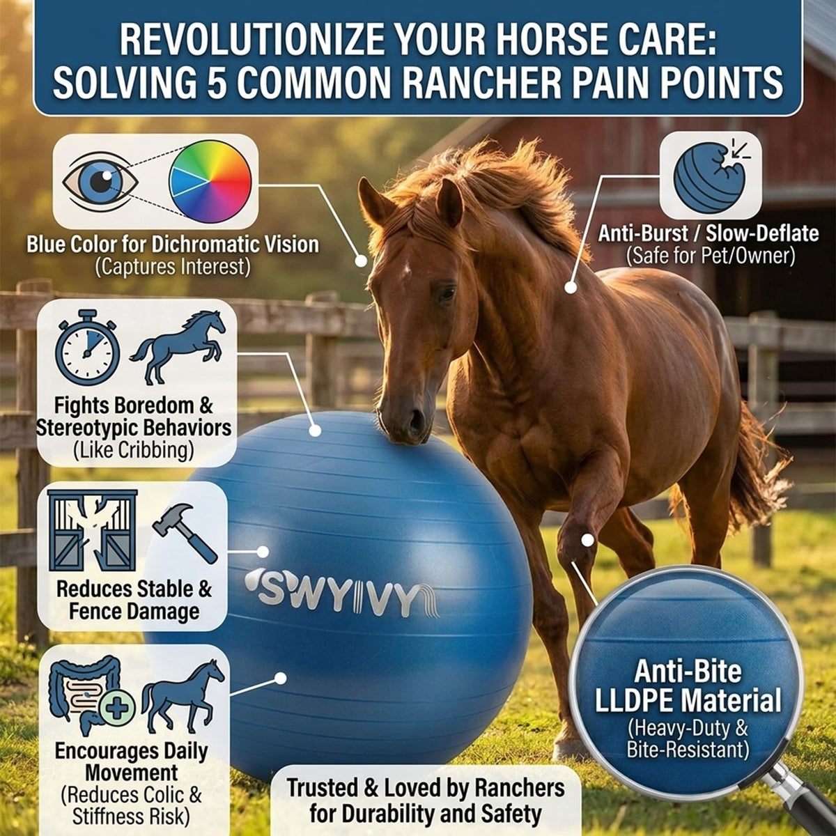 SWYIVY Recreation Ball in 30inch, Blue Ball