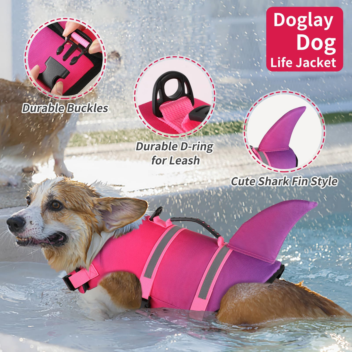Doglay Pet Apparel in X-large, Gradient Pink Purple