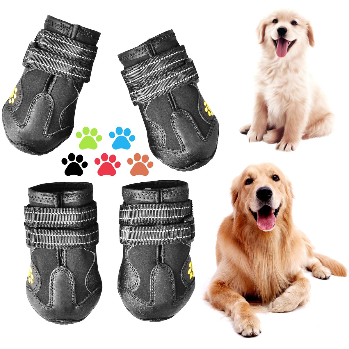 CovertSafe& Paw Hoof Protector in Size 1: （2.3''x1.6'')(L*W) for 10-23 lbs, Black