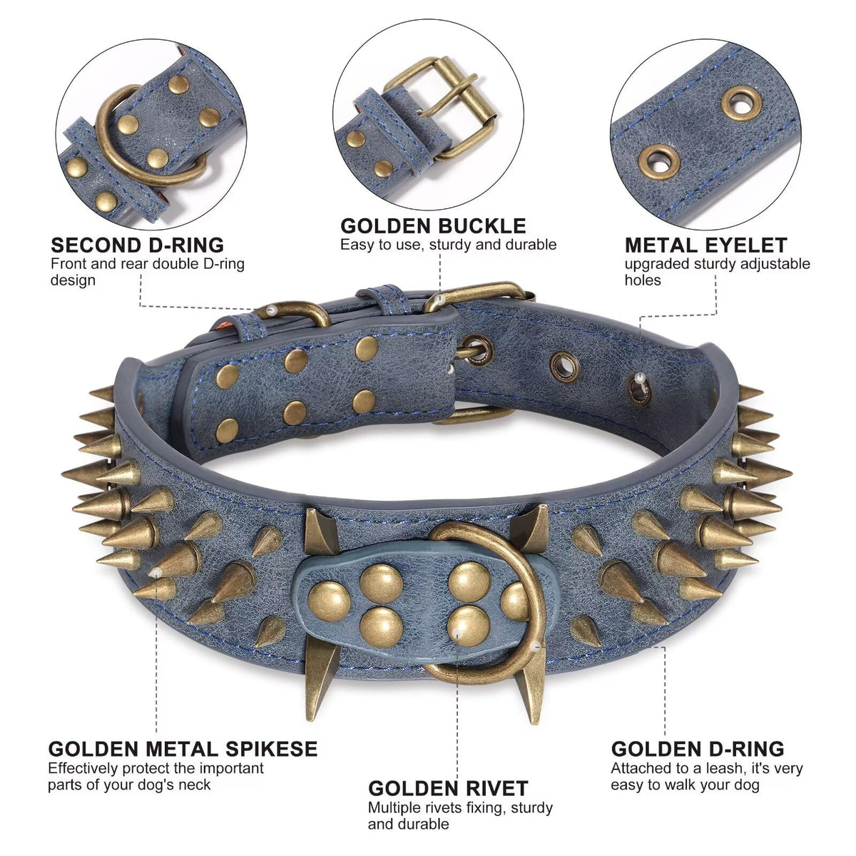 Beirui Animal Collar in Neck 18-23", Blue