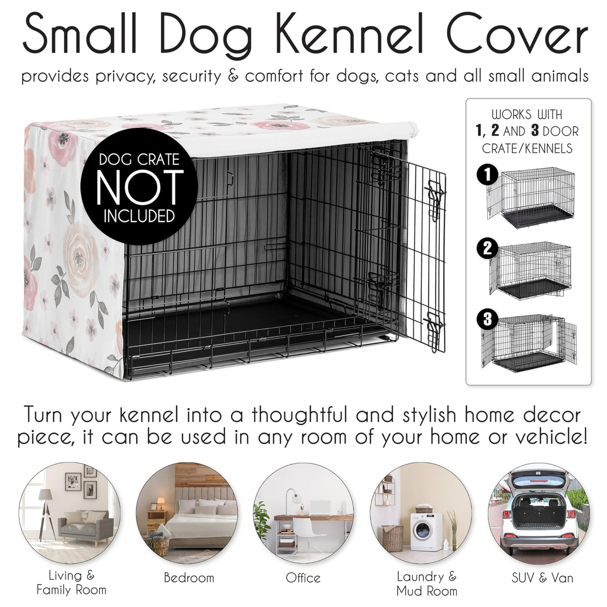 Sweet Jojo Designs Animal Cage in 24in. x 18.5in. x 20in., Pink and Grey Watercolor