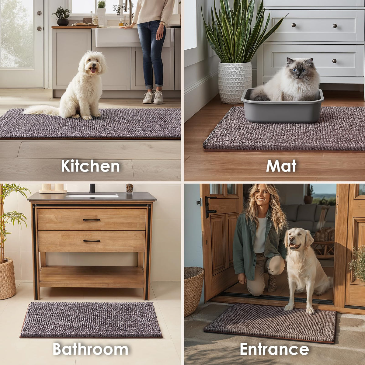 EHEYCIGA Pet Bed Mat in 24x16inch, Brown