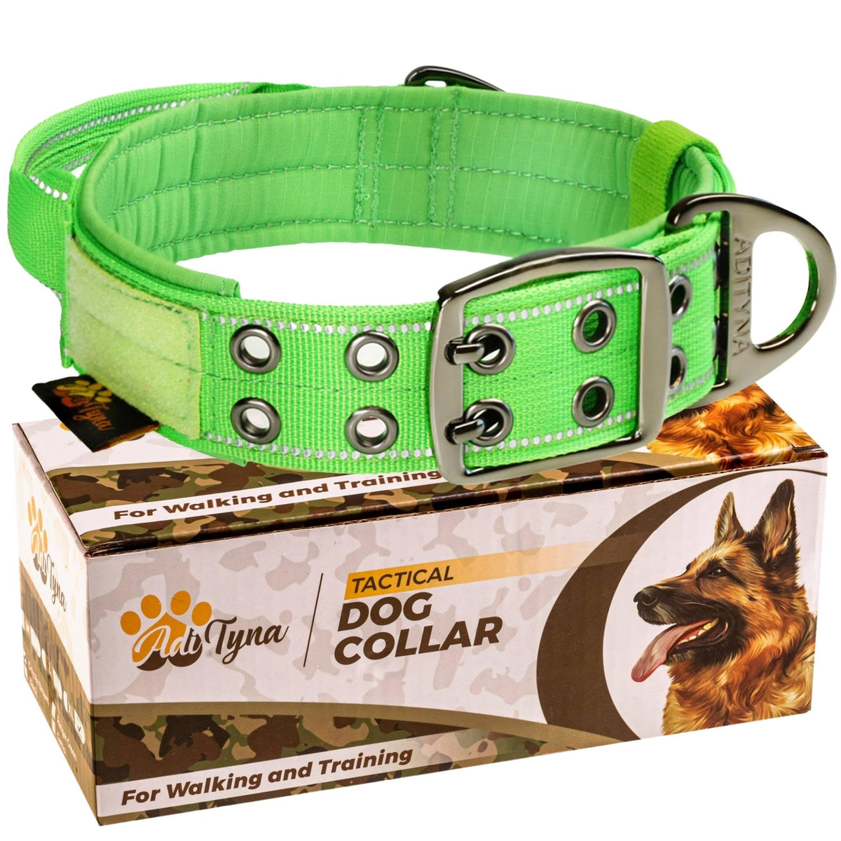 ADITYNA Animal Collar in Extra-Large: Fit 24-30" Neck, Green