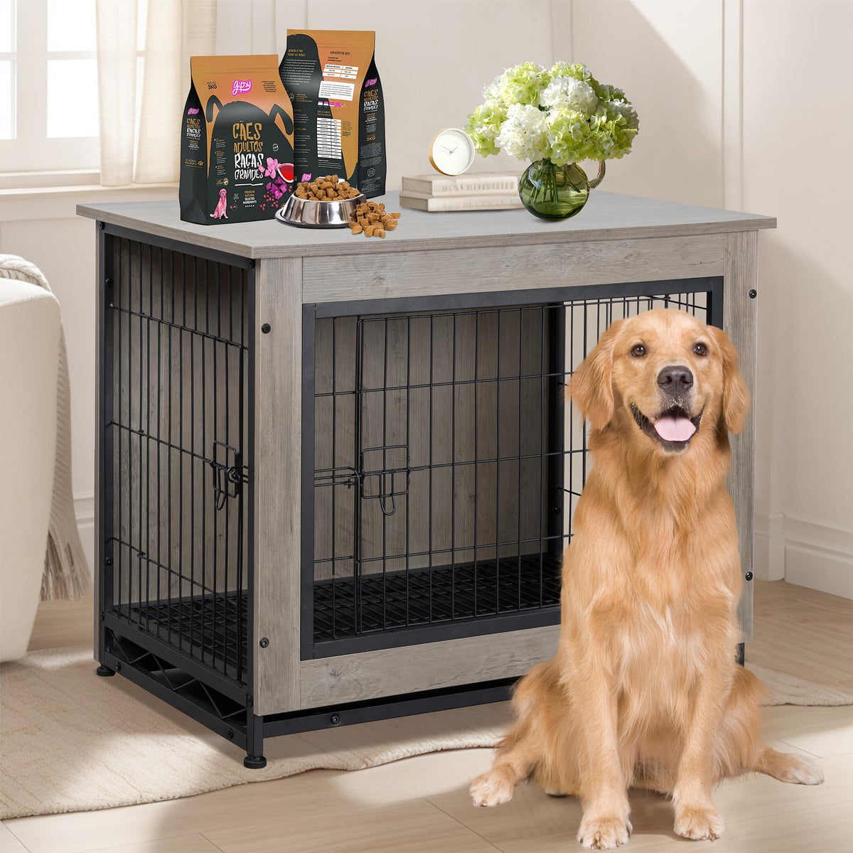 Shintenchi Animal Cage in 27.2"L x 20.1"W x 23.6"H, Grey
