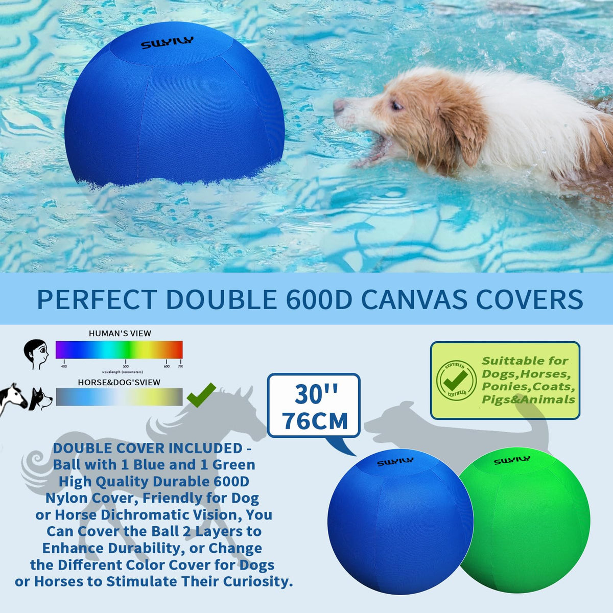 SWYIVY Recreation Ball in 30", Blue