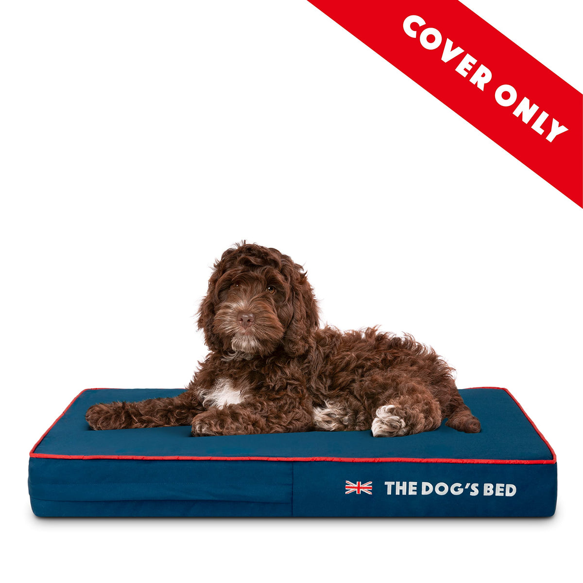 The Dog's Balls Pet Supplies in Small Spare Cover (4" Deep), Blue with Red Trim UK Flag