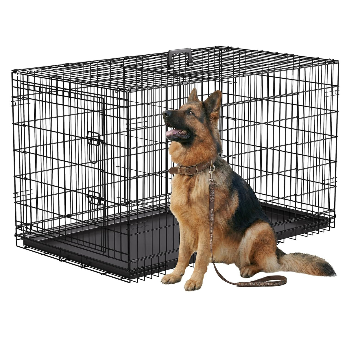 FDW Animal Cage in 45.0"L x 27.0"W x 28.0"H, Black