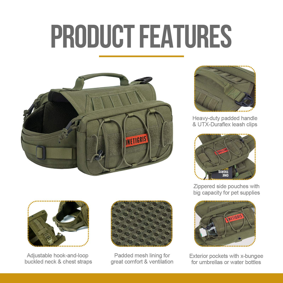 ONETIGRIS Pet Supplies in Small, Green