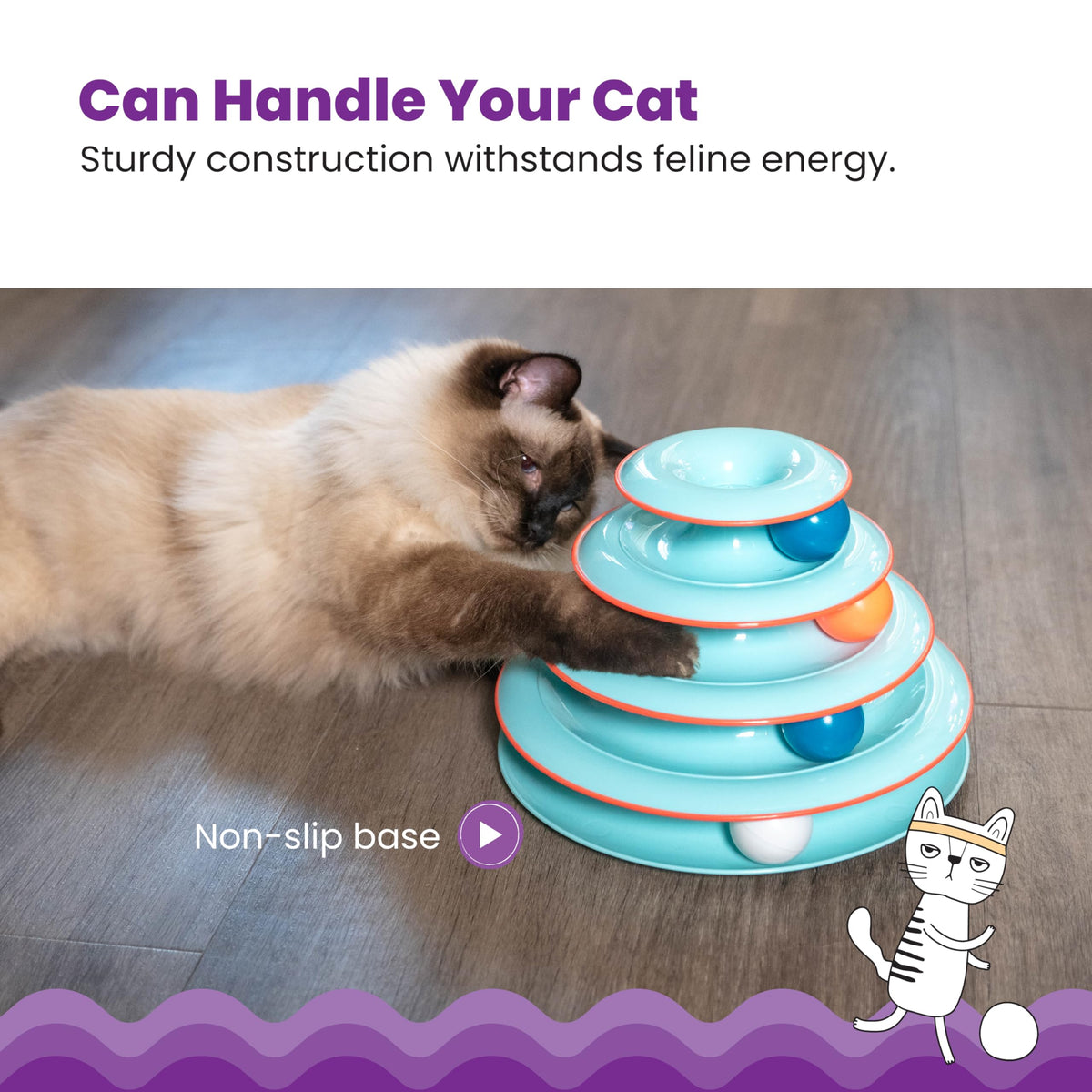 Catstages Pet Toy in One-Size, Chase Meowtain Track Tower