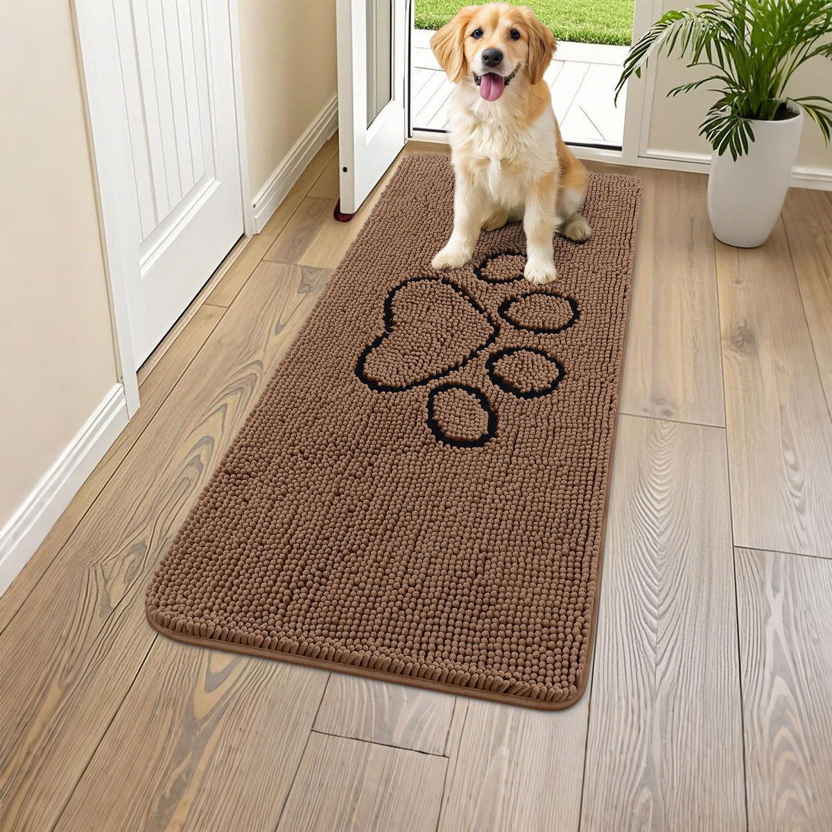 Smiry Rug in 47"X24", Coffee and Black