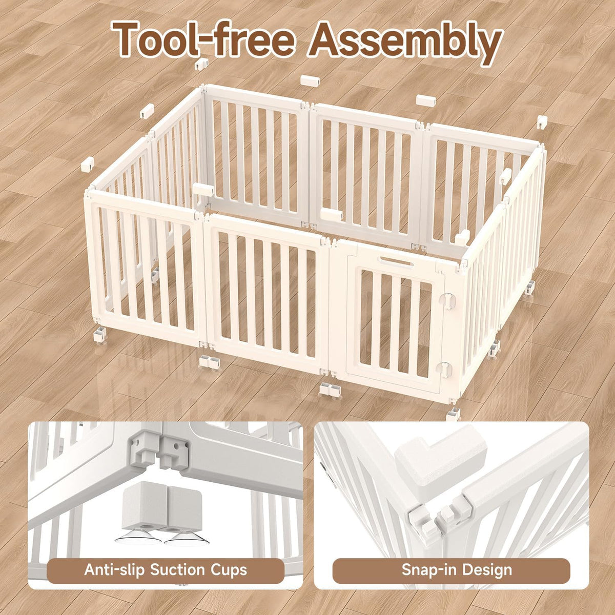 everfront Pet Playpen in 24", White