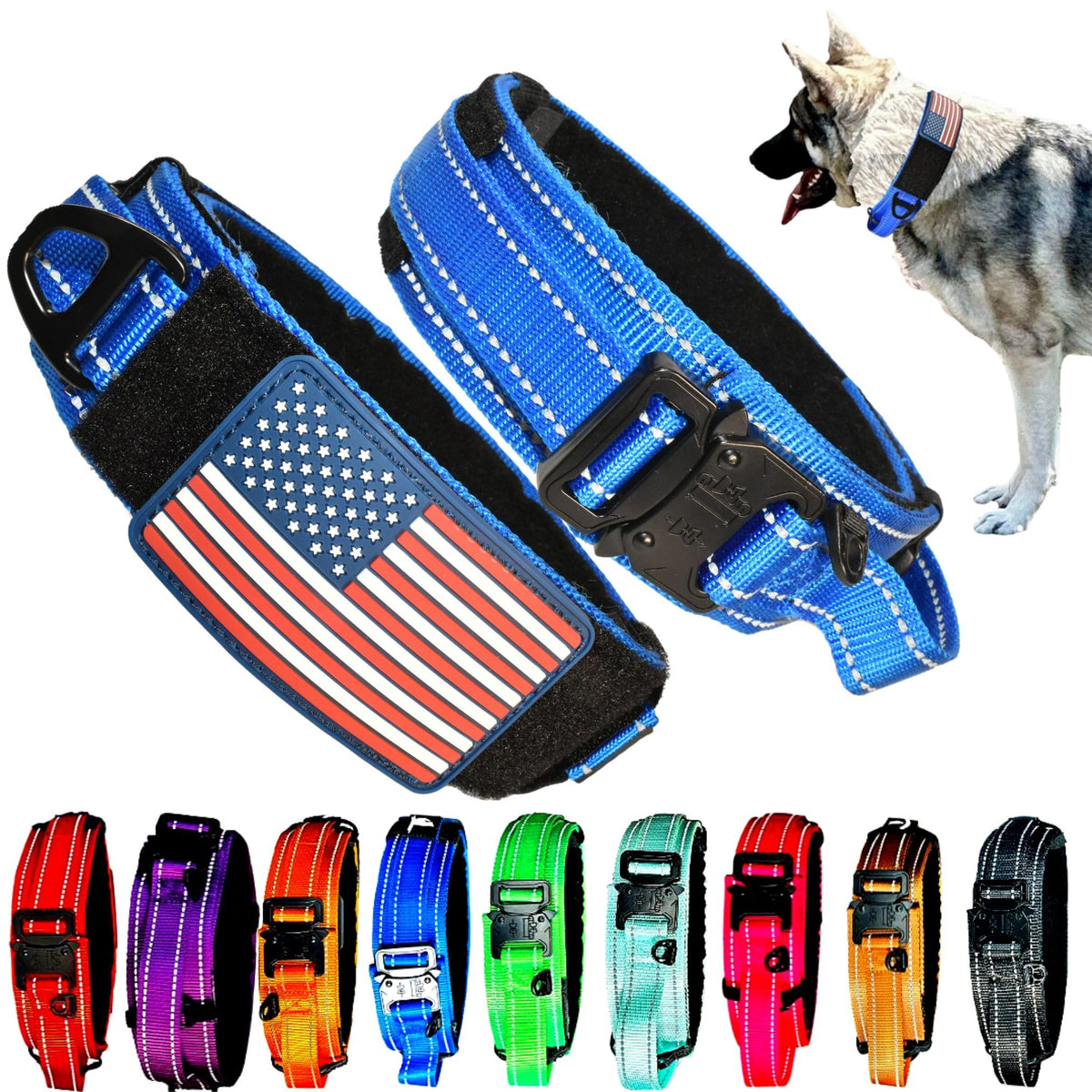 DEZIZEUSK9 Animal Collar in 16-25 INCH, BLACK-COBVEL2