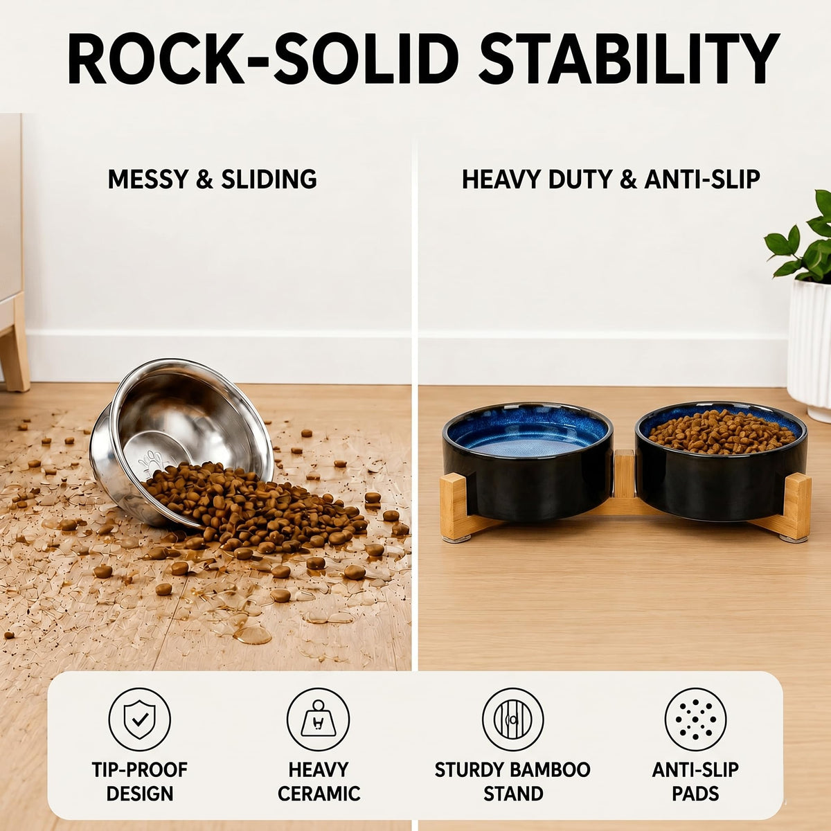SPUNKYJUNKY Pet Feeder in 1.7 cups, Starry Blue × 2